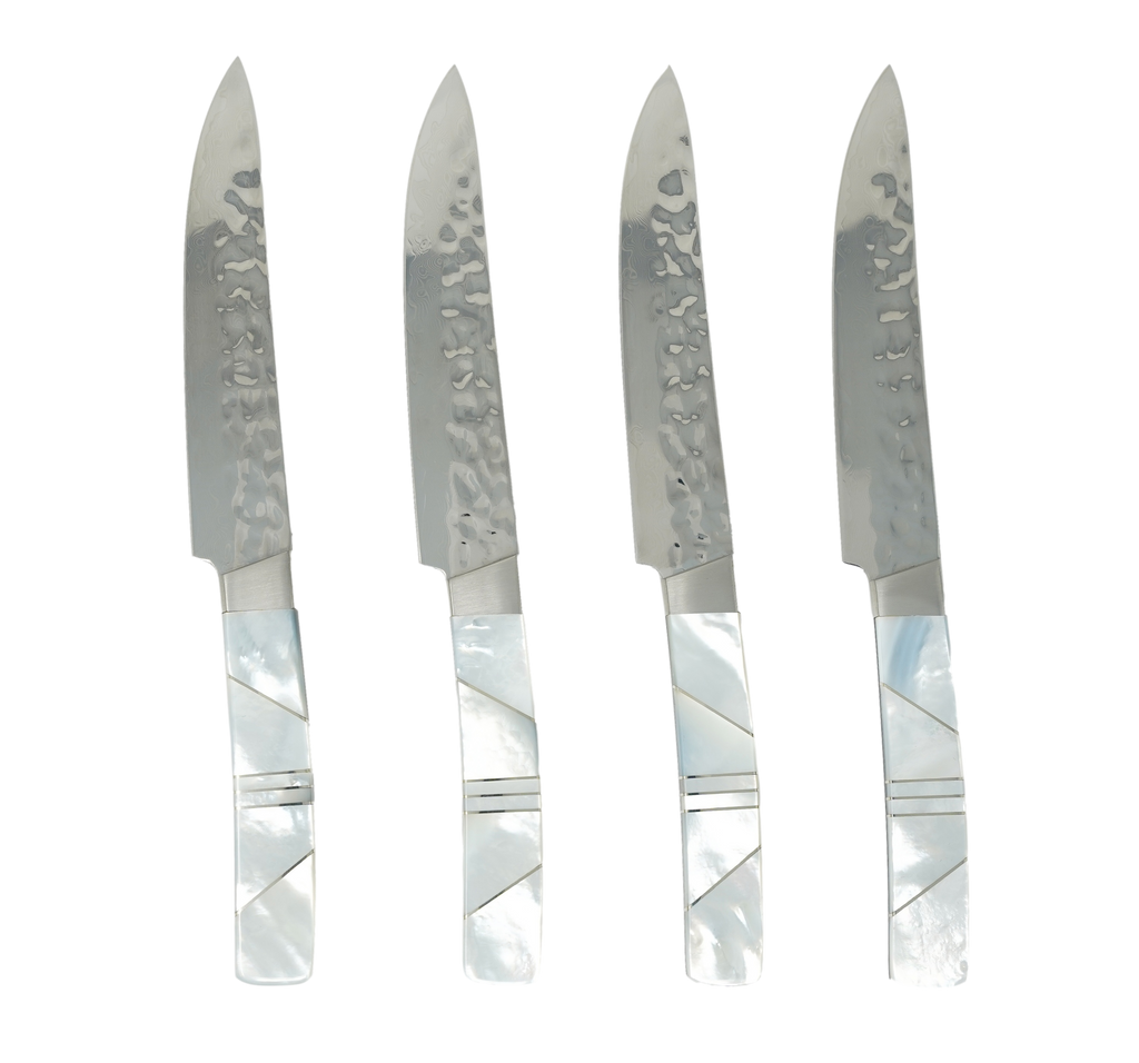 Jewelry Mother of Pearl Collection - Solid Pearl Steak Knives set of 4