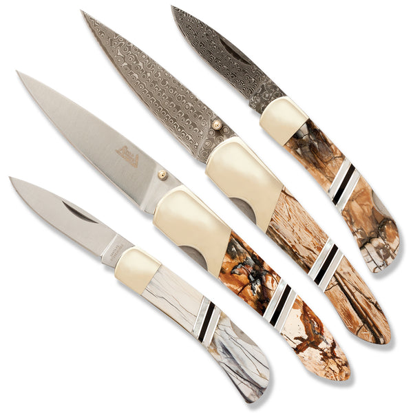 Hammered Damascus Steak knife set with Mammoth Tooth Features – Santa Fe  Stoneworks