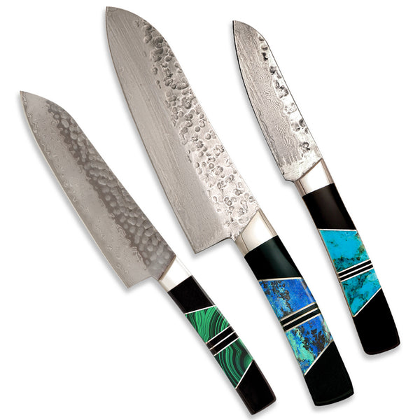 Hammered Damascus Kitchen Knife Collection (VG-10 Core)