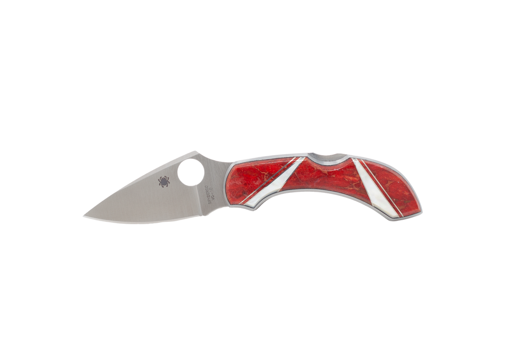 Spyderco Dragonfly- red Coral and Mother of Pearl