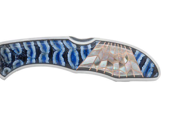 Spyderco Delica Serrated blade- Blue Woolly Mammoth Molar
