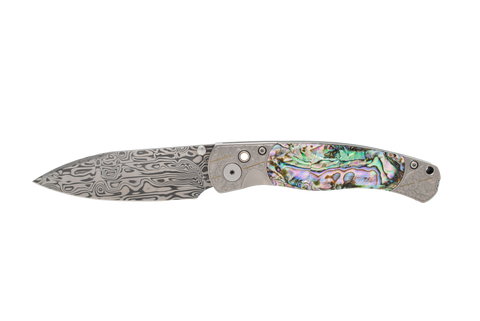 Damasteel El Rey - Abalone with hand engraving by R.R Miles