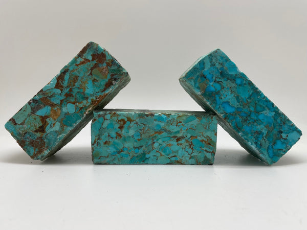 El Rey – Titanium Button Lock  Damasteel with Kingman Blue/Green Turquoise