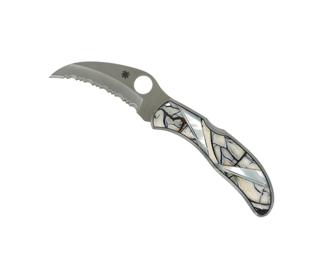 Spydero Harpy- Serrated blade- Mammoth Tusk and Mother of Pearl