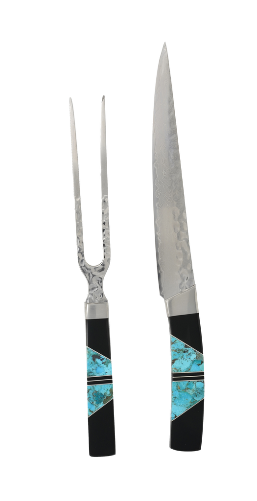 Jewelry Series Carving Set - Turquoise with Jet and Silver