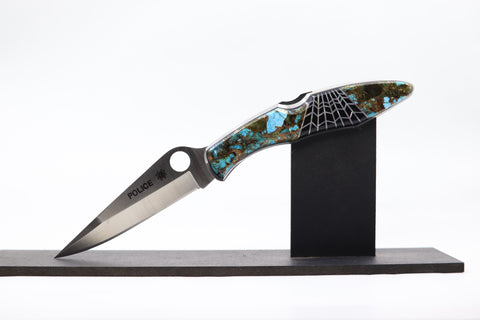 Spyderco Police Plain Blade-Turquosie/Obsidian/Bronze