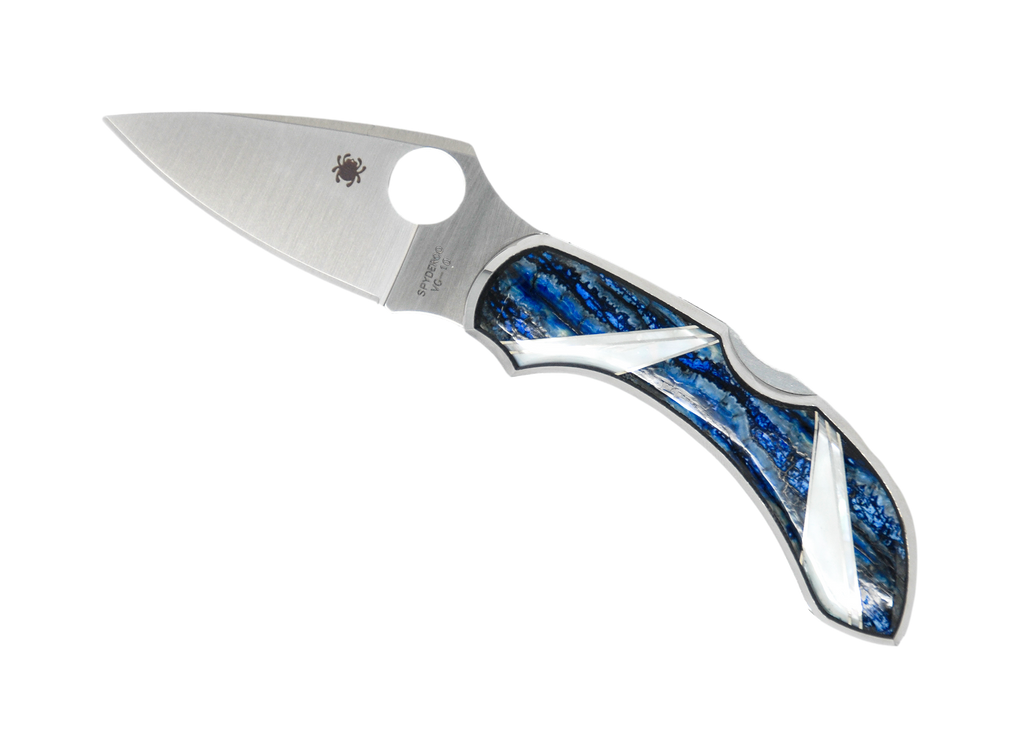 Mammoth Tooth Blue & Mother of Pearl- Spyderco Dragonfly