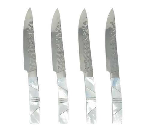 Jewelry Mother of Pearl Collection - Solid Pearl Steak Knives set of 4