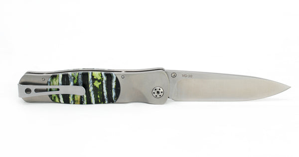 "Tesoro" Button Lock - FOSSILIZED MAMMOTH MOLAR “GOBLIN GREEN”