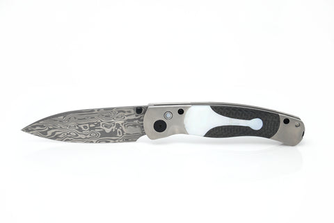 El Rey - DAMASTEEL BI-FROST - Keyhole inlay w/ Mother of pearl and Carbon Fiber “inlay both sides”