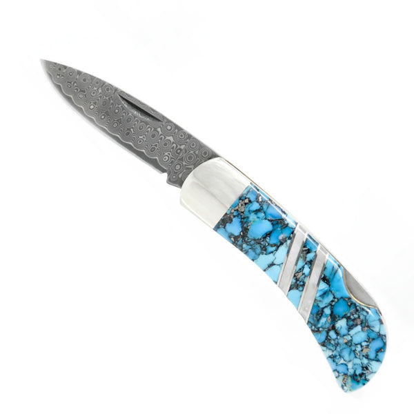 Damascus Collection Gemstone Exotics 3" Lockback Knife