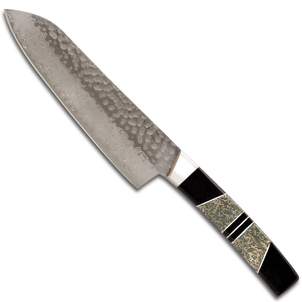 Hammered Damascus Jewelry Collection Santoku 5" Knife