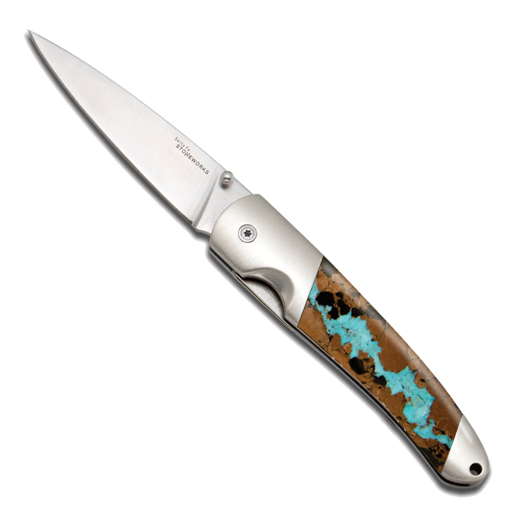 Vein Turquoise Collection 4" Liner Lock Knife with Clip